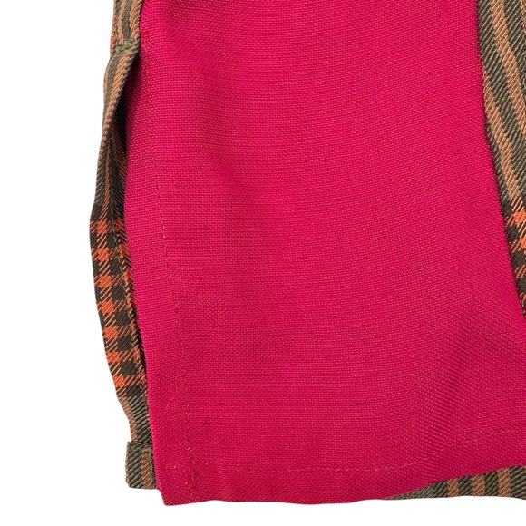 Wales Bonner Khaki Green & Orange Check Plaid Loose Fit Short Sleeve Shirt sz 52 - Picture 4 of 7